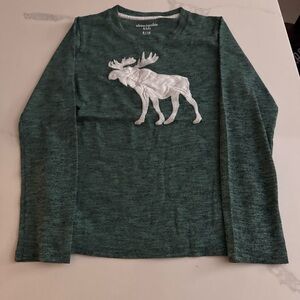 Abercrombie Kids Green Moose Logo Long-Sleeve Tee